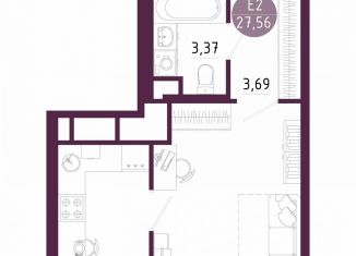 1-комнатная квартира на продажу, 27.6 м2, Тула, Пряничная улица, 7