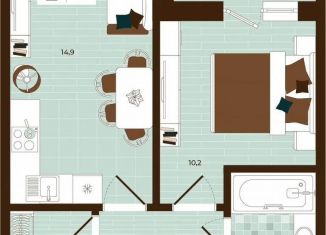 Продам 2-ком. квартиру, 38.9 м2, Тула