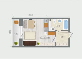 Продаю квартиру студию, 31.2 м2, деревня Разбегаево