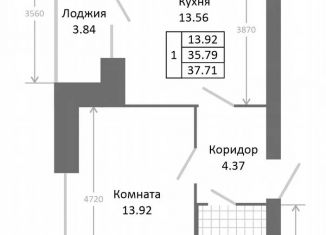 1-ком. квартира на продажу, 39.6 м2, Ярославль, 3-я Больничная улица