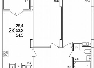 Продаю двухкомнатную квартиру, 54.5 м2, деревня Анкудиновка, жилой комплекс КМ Анкудиновский Парк, 47, ЖК КМ Анкудиновский Парк