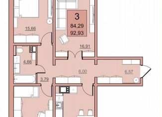 Продам трехкомнатную квартиру, 84.3 м2, Саратов, улица имени Н.В. Кузнецова, 1
