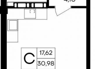 Квартира на продажу студия, 31 м2, посёлок городского типа Гвардейское, Привокзальная улица