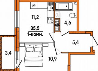 Продажа 1-ком. квартиры, 33.1 м2, Ульяновск