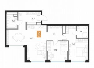 Продажа двухкомнатной квартиры, 76.1 м2, Курск