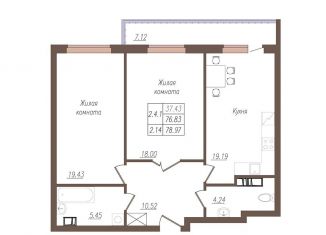 Продам 2-ком. квартиру, 78.6 м2, Орёл, улица Генерала Родина, 66Ак1, микрорайон Весёлая Слобода