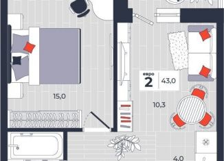 Продаю 2-комнатную квартиру, 43 м2, Тула