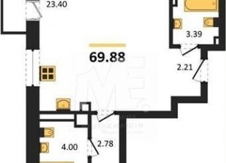 Продается 3-ком. квартира, 69.9 м2, Калининград, Московский район, Батальная улица, 65Б