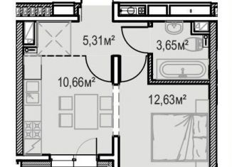 Продается 1-комнатная квартира, 35.3 м2, Иркутск, улица Сибирских Партизан, 1А/1