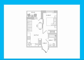Продам 1-ком. квартиру, 37.4 м2, посёлок Парголово, Выборгское шоссе