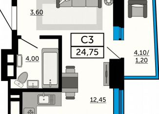 Квартира на продажу студия, 24.8 м2, Ростов-на-Дону