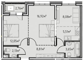 Продается двухкомнатная квартира, 59.9 м2, Иркутск, улица Сибирских Партизан, 1А/1