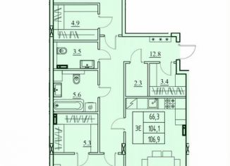 Продаю двухкомнатную квартиру, 106.9 м2, Воронеж, улица Жилина, 9
