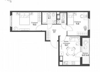 Продам двухкомнатную квартиру, 54.5 м2, посёлок Шушары