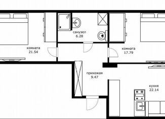 Продается 2-комнатная квартира, 67.2 м2, Краснодар, улица имени Дзержинского, 95, ЖК Аврора