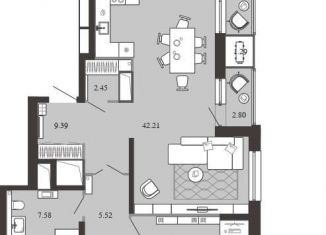 Трехкомнатная квартира на продажу, 147.3 м2, Тула, Советский территориальный округ