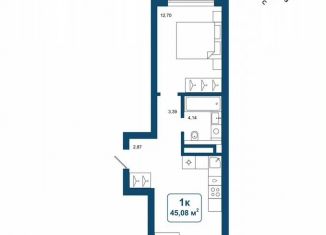 Продается 1-комнатная квартира, 45.1 м2, деревня Дударева, улица Сергея Джанбровского, 25