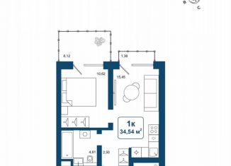 Продам 1-ком. квартиру, 34.5 м2, деревня Дударева, улица Сергея Джанбровского, 25