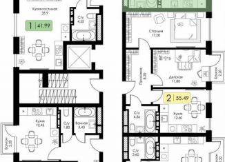 Продается 1-комнатная квартира, 40 м2, Смоленск