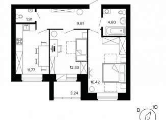 Двухкомнатная квартира на продажу, 60.4 м2, Берёзовский, улица Победы, 7, ЖК Уют-Сити