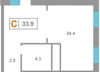 Продается однокомнатная квартира, 33.9 м2, Тюмень