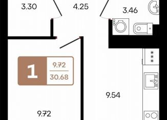 Продается 1-ком. квартира, 30.7 м2, село Акбердино