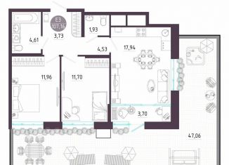 Продажа двухкомнатной квартиры, 107.2 м2, Тула, Пряничная улица, 8