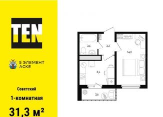 Продажа однокомнатной квартиры, 31.3 м2, Ростов-на-Дону, ЖК Пятый Элемент