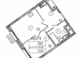 Продам 1-комнатную квартиру, 31.6 м2, посёлок Коммунарка, ЖК Новая Звезда