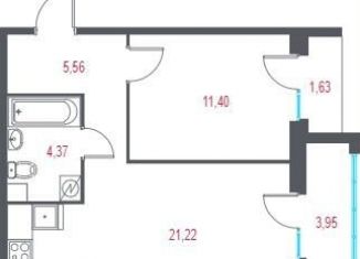 Продается 1-комнатная квартира, 44.2 м2, Пушкин