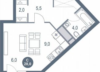 Продается квартира студия, 28 м2, Котельники, микрорайон Новые Котельники, 11