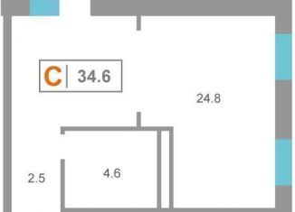 Продам однокомнатную квартиру, 34.6 м2, Тюмень