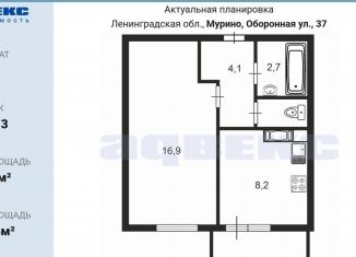 Продается 1-комнатная квартира, 33.2 м2, Мурино, Оборонная улица, 37к1, ЖК Старая Крепость
