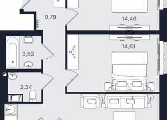 Продаю 3-комнатную квартиру, 67.8 м2, Санкт-Петербург, проспект Большевиков, уч3, ЖК Про.Молодость