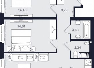 Продам 3-ком. квартиру, 67.8 м2, Санкт-Петербург, проспект Большевиков, уч3, ЖК Про.Молодость