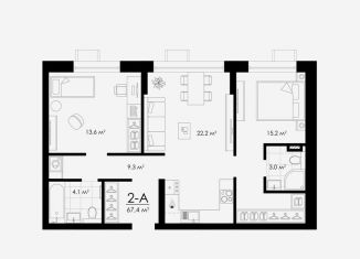 Продаю двухкомнатную квартиру, 67.4 м2, Астрахань, улица Бехтерева, 12/4, ЖК Атмосфера