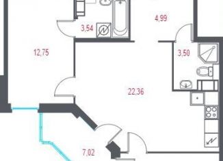 Продам 2-ком. квартиру, 60.5 м2, Пушкин