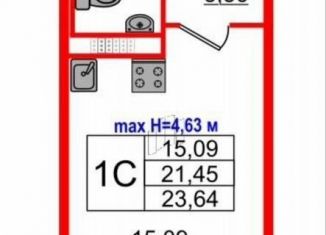 Продам квартиру студию, 23.6 м2, посёлок Стрельна