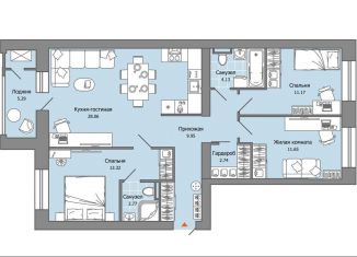 3-ком. квартира на продажу, 86 м2, Удмуртия
