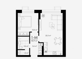 Продается однокомнатная квартира, 43 м2, Астрахань, улица Бехтерева, 12/4, ЖК Атмосфера