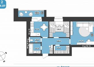 Продам двухкомнатную квартиру, 54.9 м2, Чита