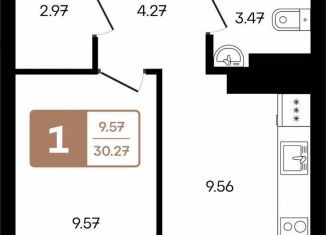 Продается 1-ком. квартира, 30.3 м2, село Акбердино