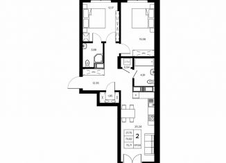 Продаю 2-комнатную квартиру, 75.7 м2, Обнинск, улица Славского, 4, ЖК Новый город