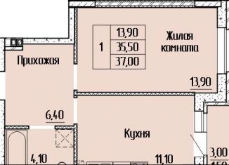 Продам однокомнатную квартиру, 37 м2, Батайск, улица Леонова, 12к1, ЖК Прибрежный