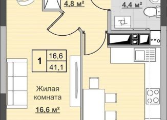 1-ком. квартира на продажу, 41.1 м2, Ижевск