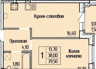 Продам 1-ком. квартиру, 39.4 м2, Батайск, ЖК Прибрежный, улица Леонова, 12к1