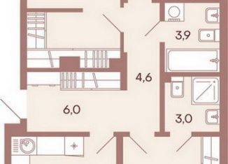 Продам 3-комнатную квартиру, 89.2 м2, Пенза, жилой комплекс Норвуд, с2, Железнодорожный район