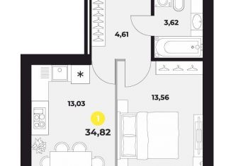 Продажа 1-комнатной квартиры, 34.8 м2, Самара, улица Гастелло, 4, ЖК Атмосфера