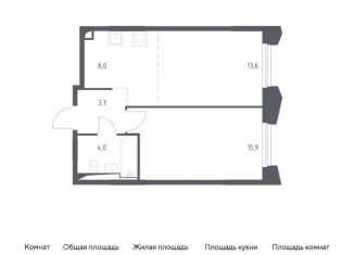 Продается однокомнатная квартира, 45.2 м2, Московская область, жилой комплекс Заречье Парк, к3.2