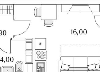 Продажа квартиры студии, 24.4 м2, Санкт-Петербург, муниципальный округ Юнтолово